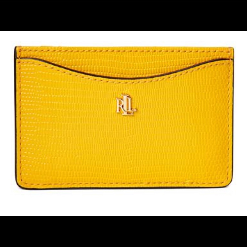 RalphLauren Lizard Embossed Leather Slim Card Case